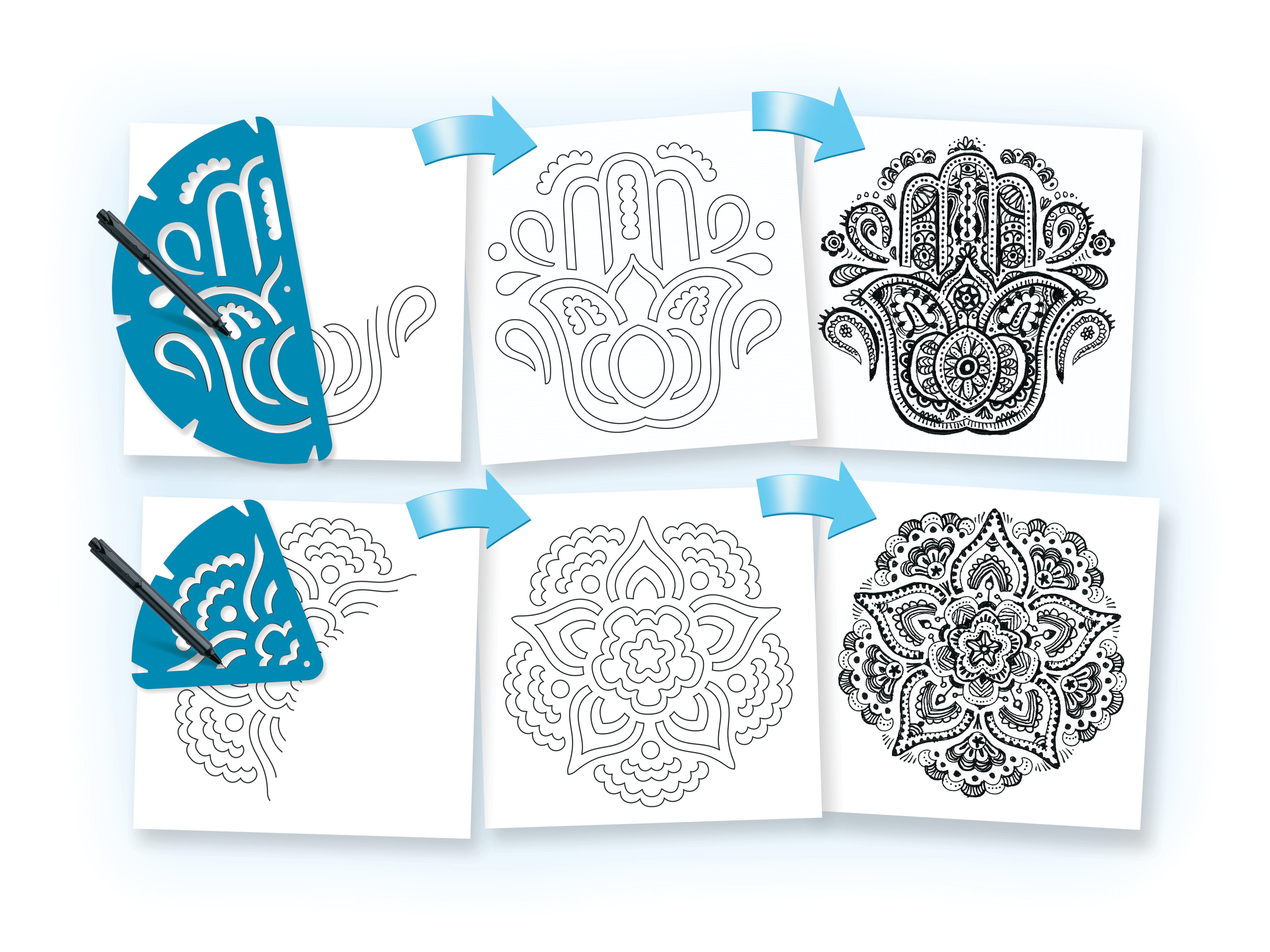 Fraction Mandalas Stencils