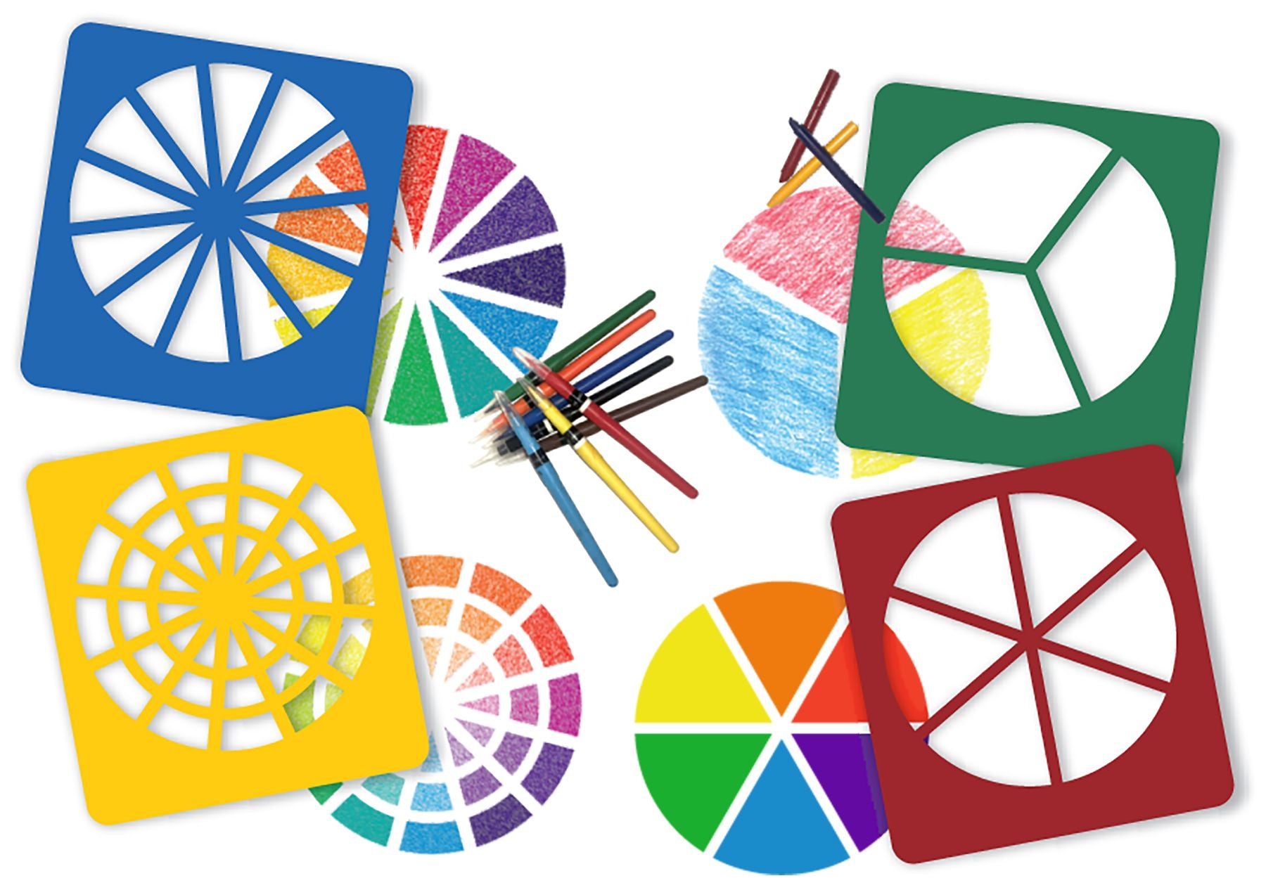 Color Wheel Stencils 4/pkg