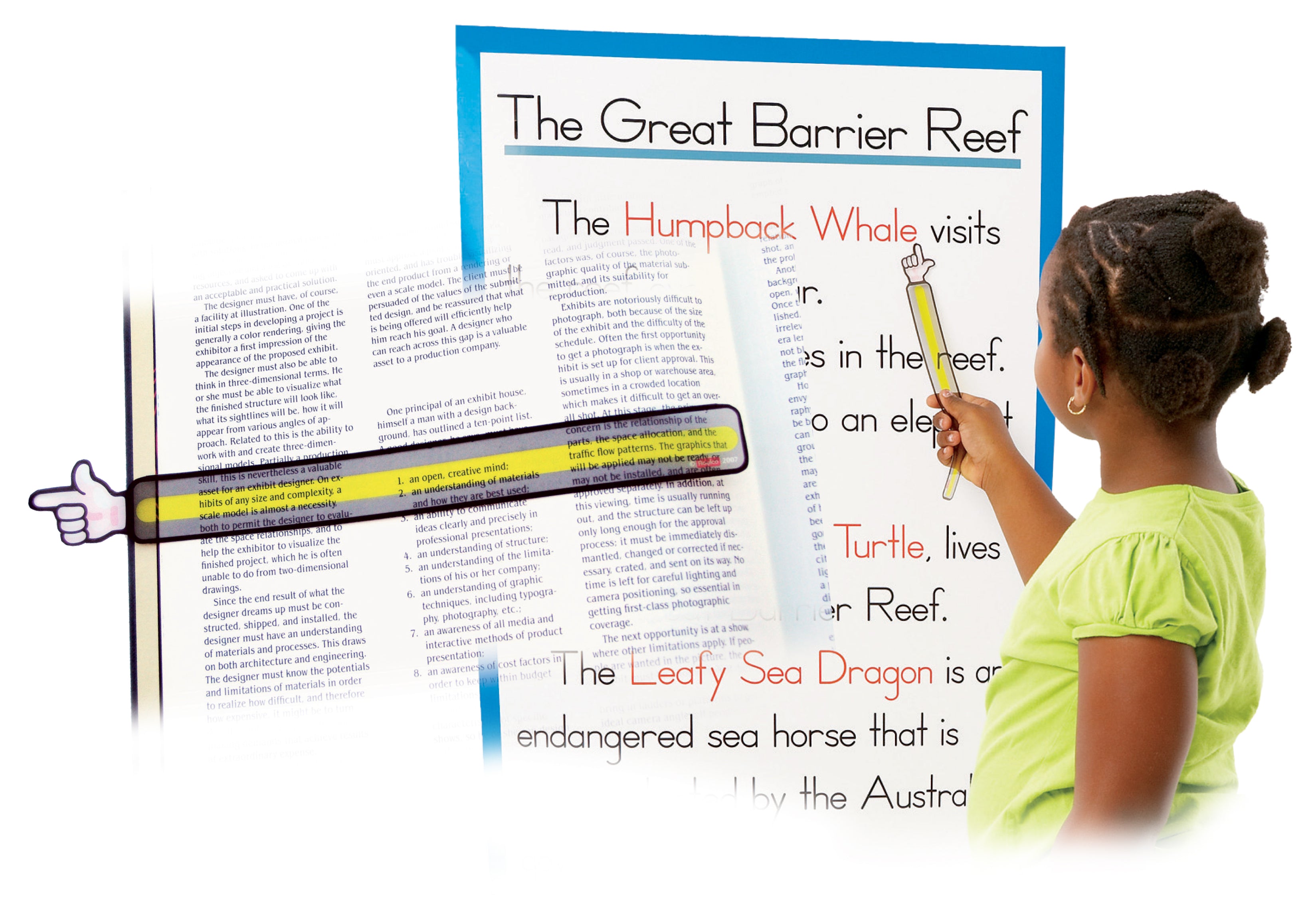 Finger Pointer Reading Strips  12/pkg