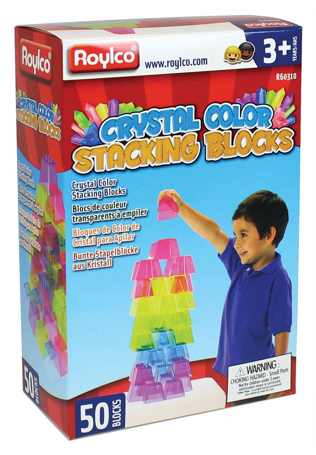 Crystal Color Stacking Blocks  50/pkg