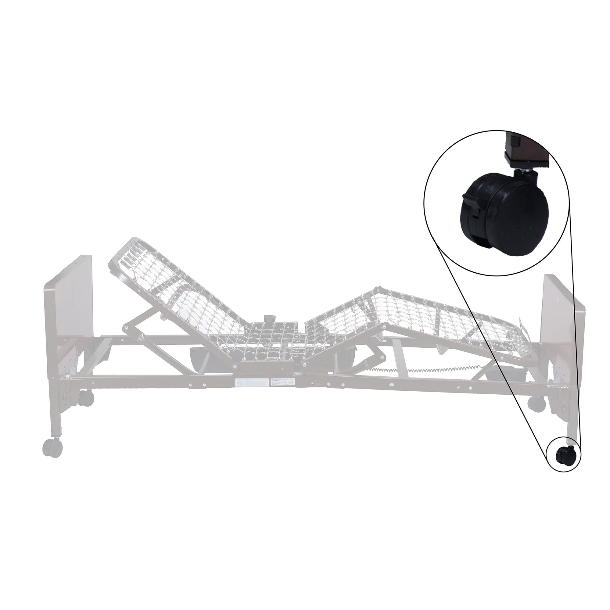 Homecare Bed Casters, Grey