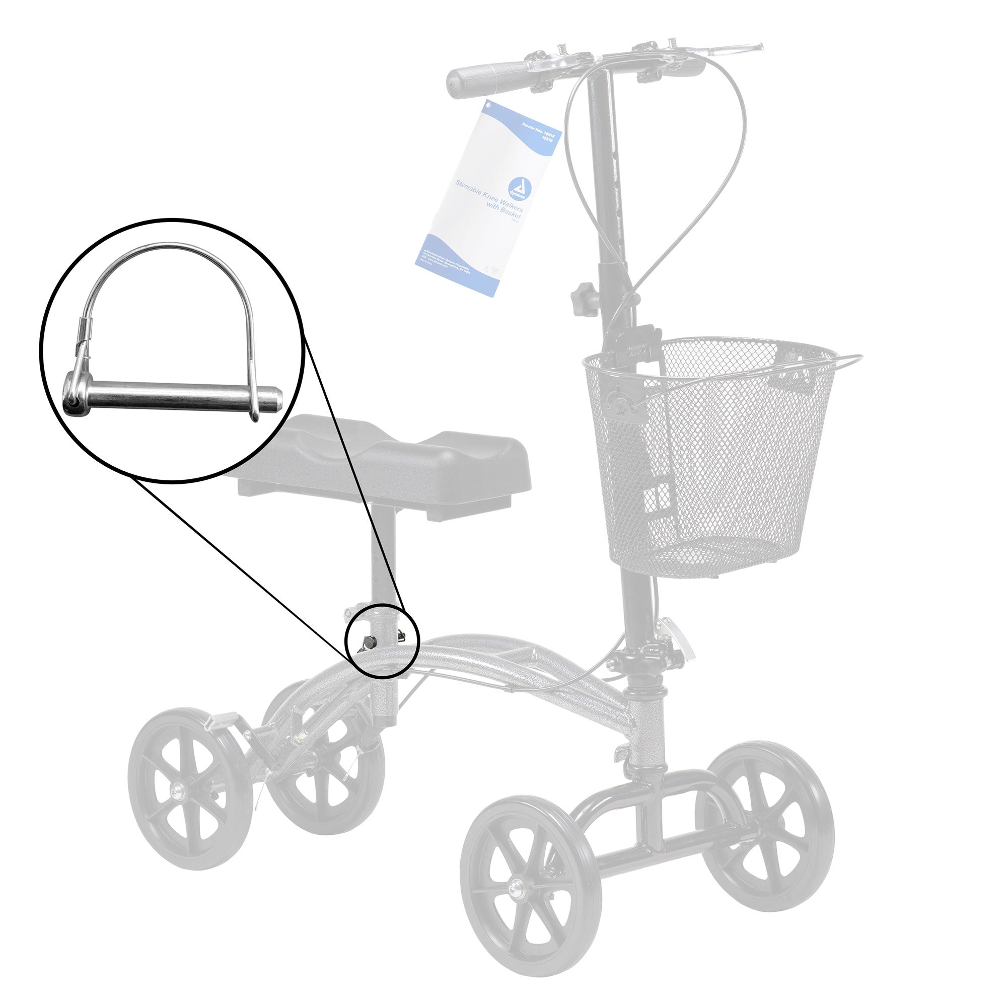 Knee Walker D Pin, Silver