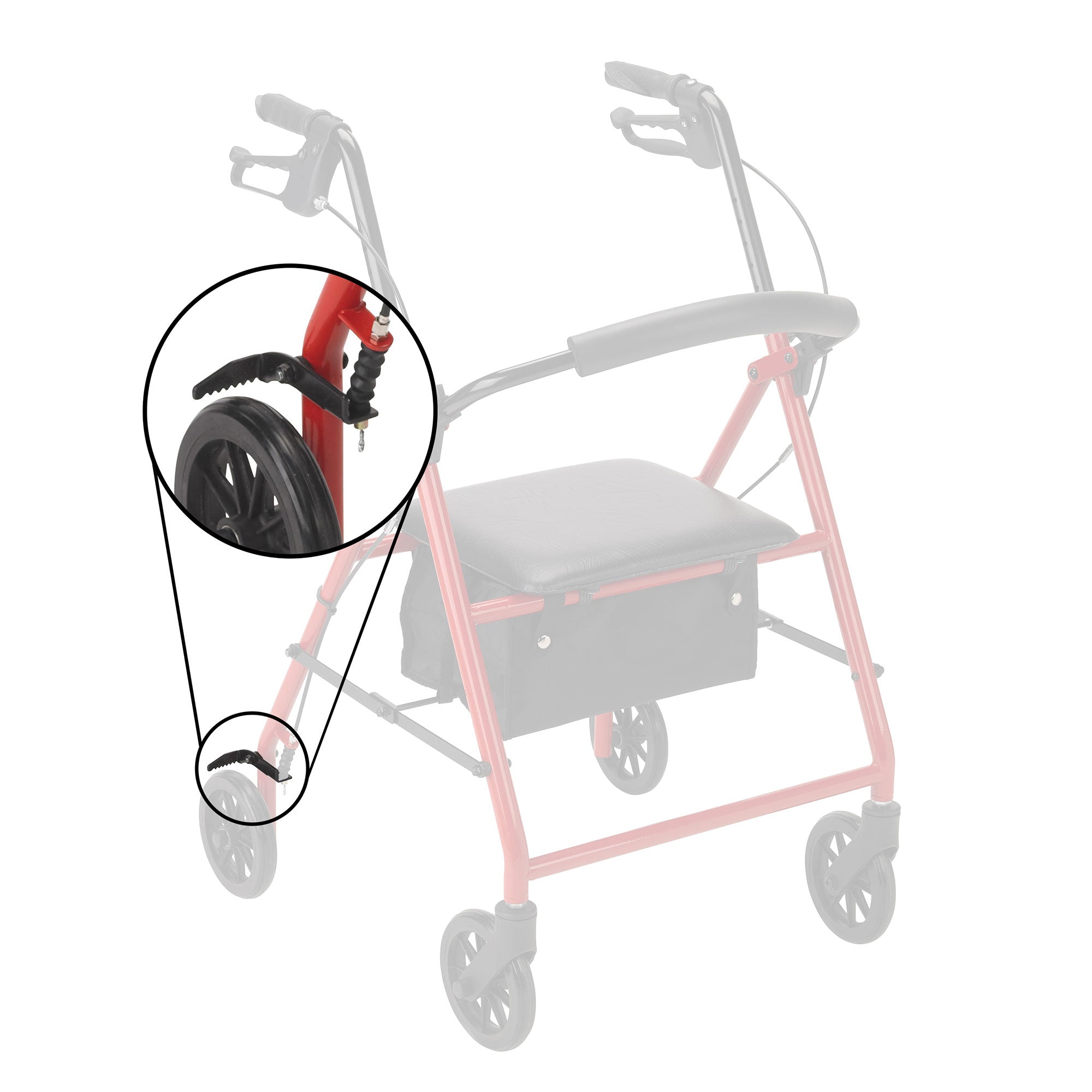 Rollator Brake Pad System, Black
