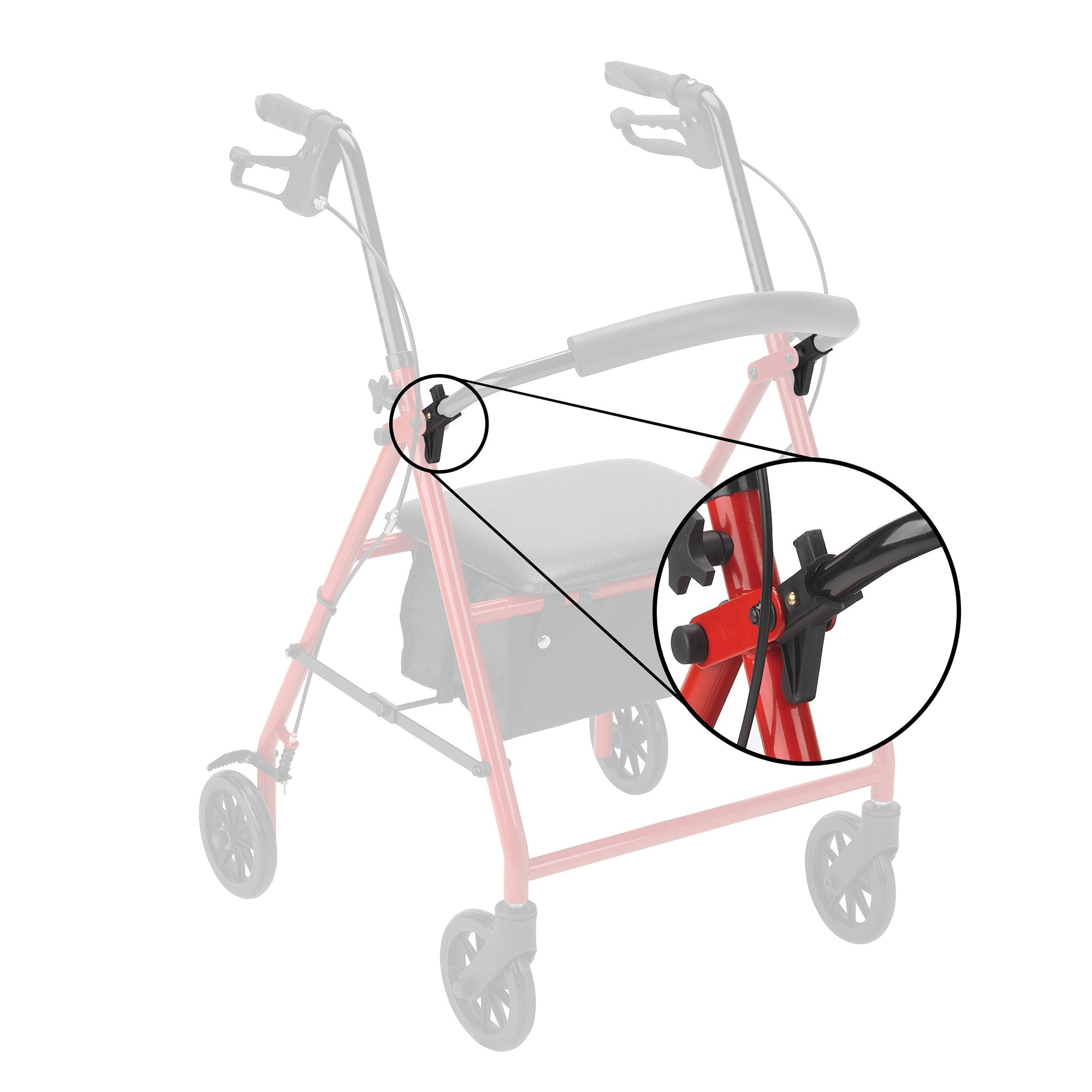 Rollator Backrest Pivot Bracket, Black
