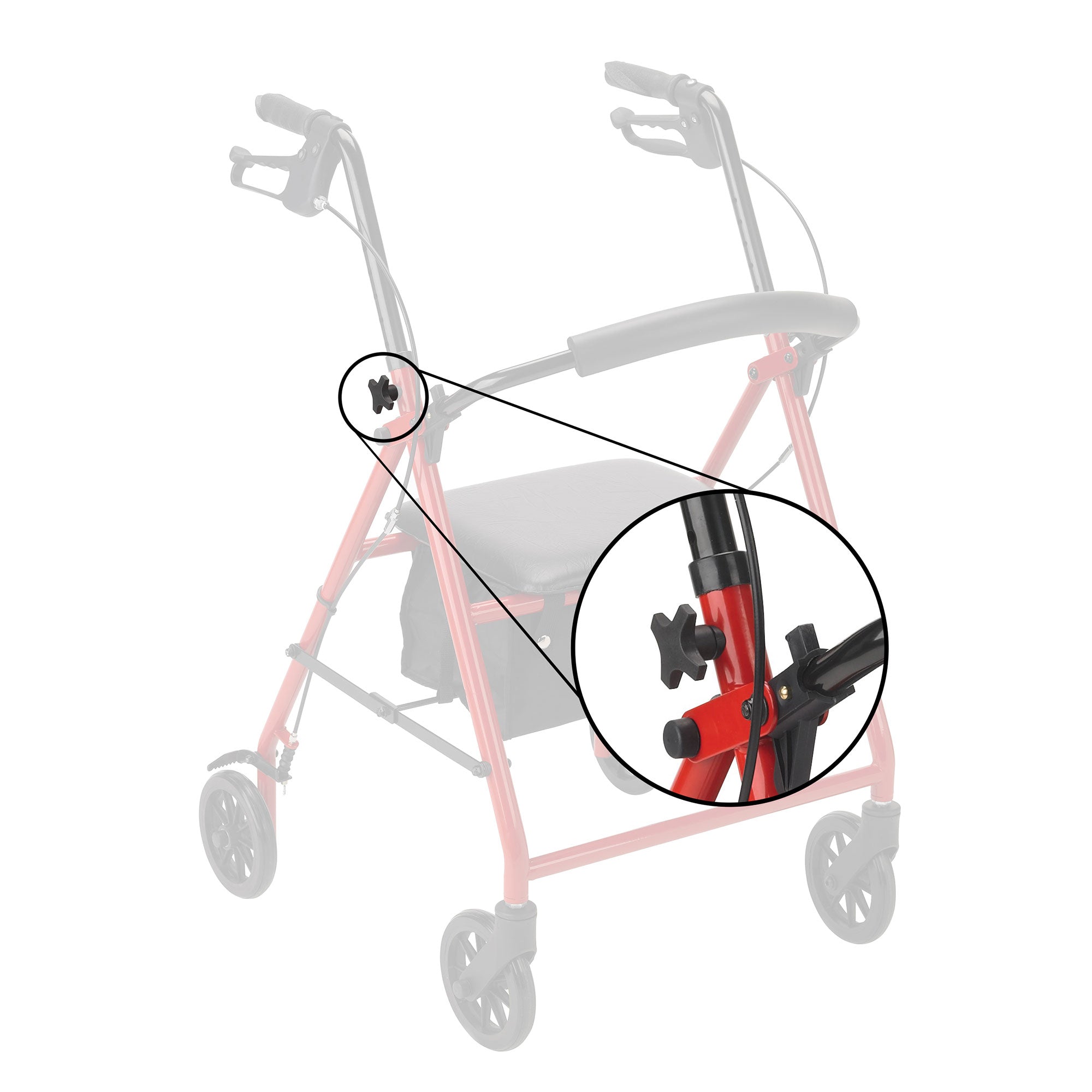 HD Rollator Adjustment Knob, Black