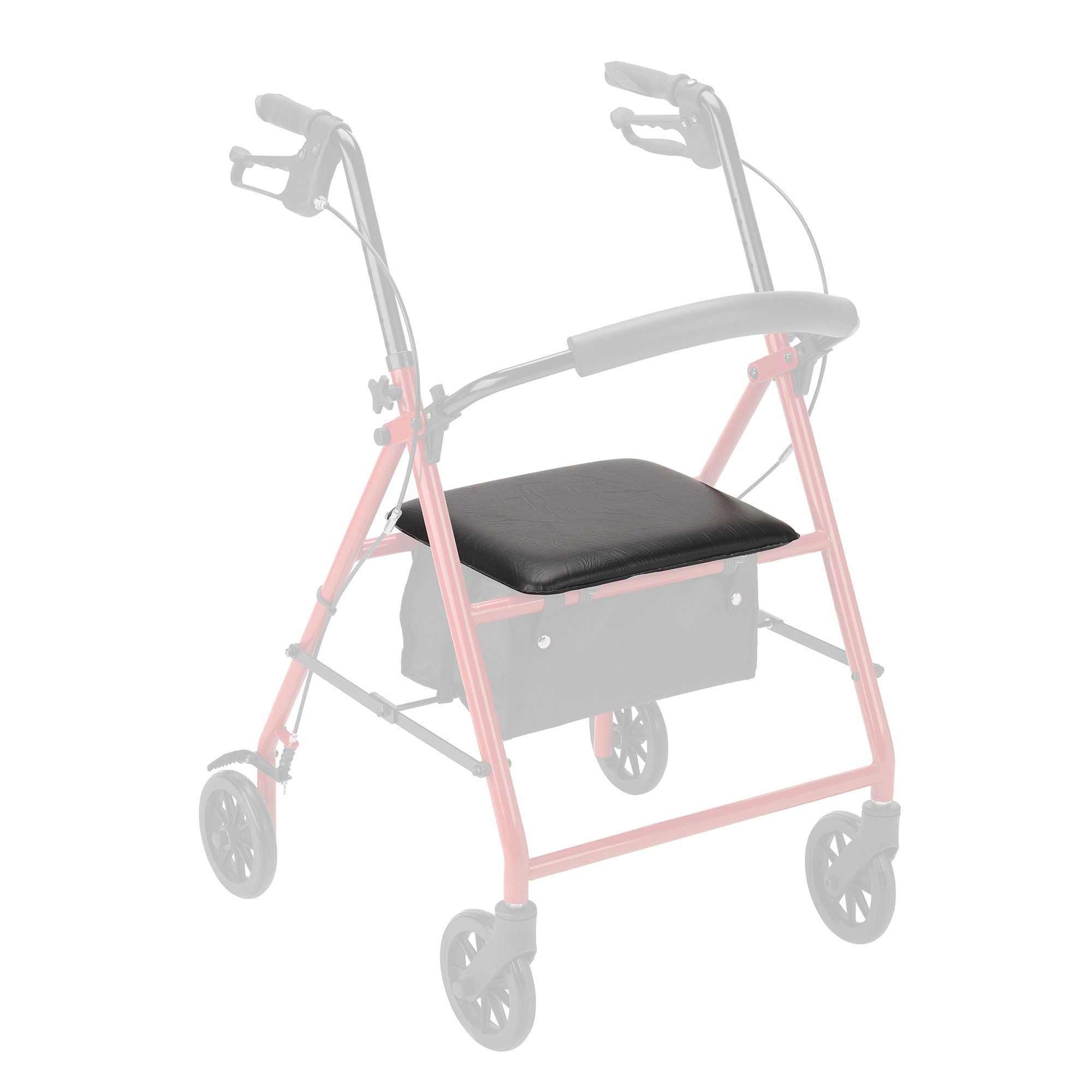 DynaGo Flex - Adjustable Height Rollator Padded Seat, Black