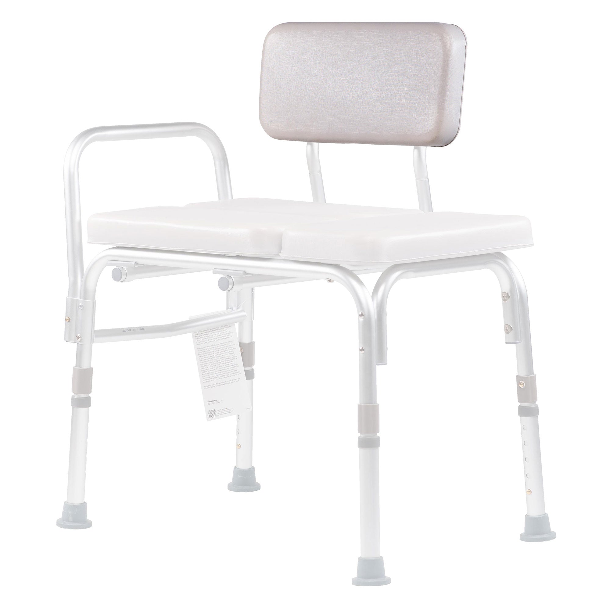 Padded Tub Transfer Bench Seat/Back Rest Pad, Grey