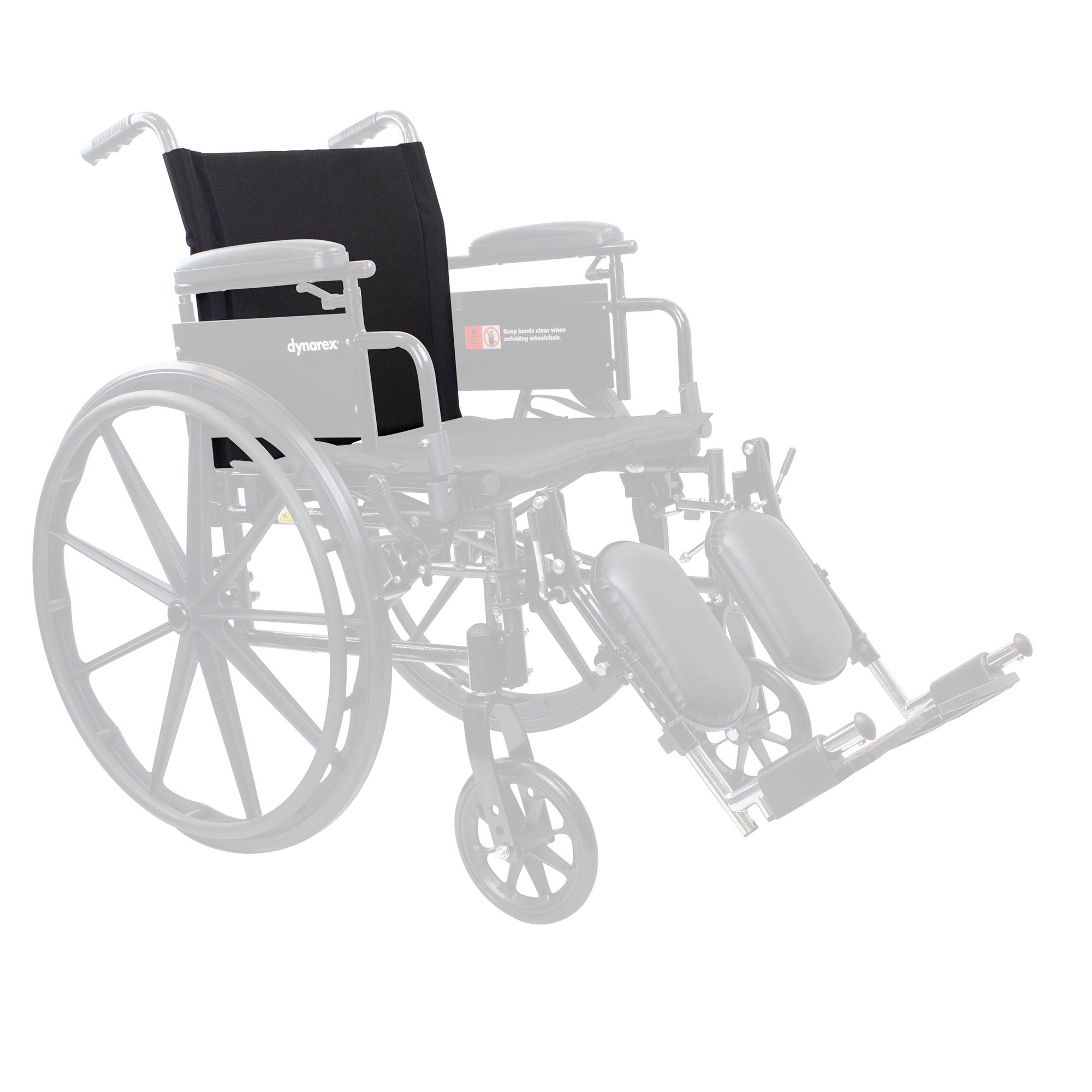 DynaRide 18" Reclining Wheelchair Back Upholstery, Black