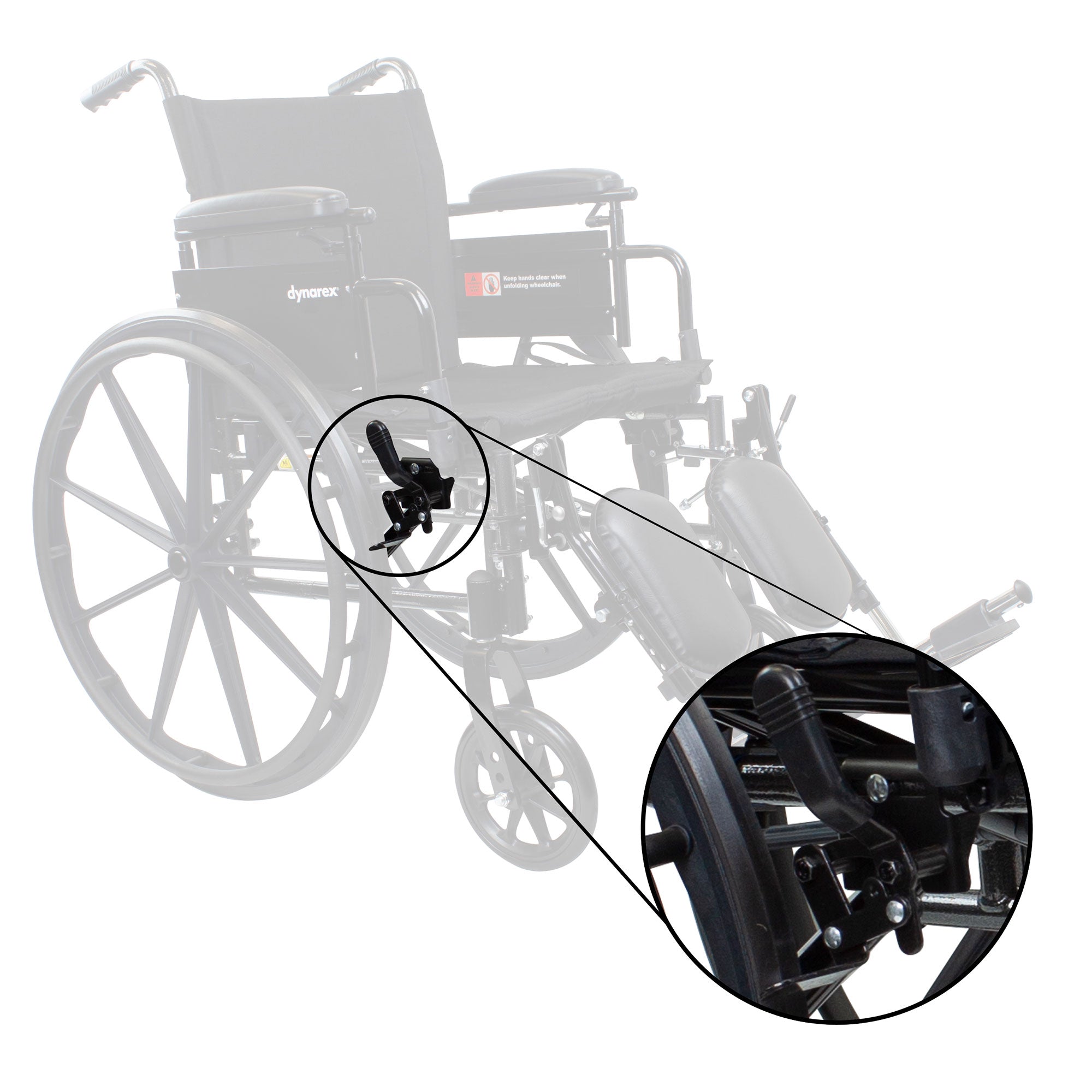 DynaRide S1 S3 S4 Wheelchair Push to Lock (Right), Black