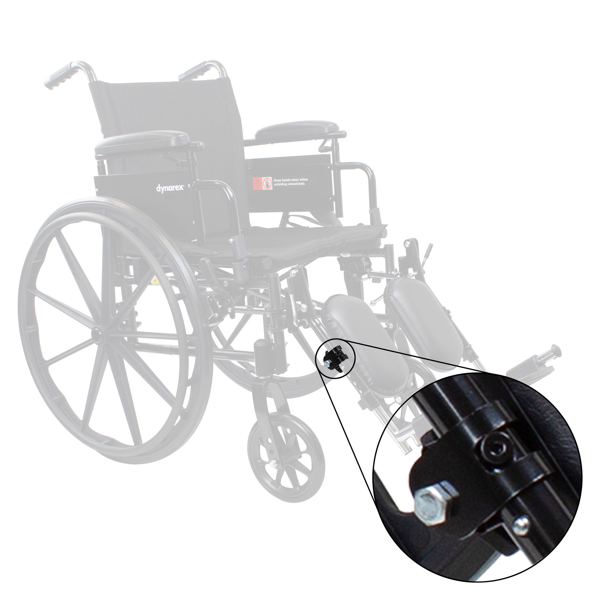 DynaRide Wheelchair Foot Rest Adjustment Lever, Black