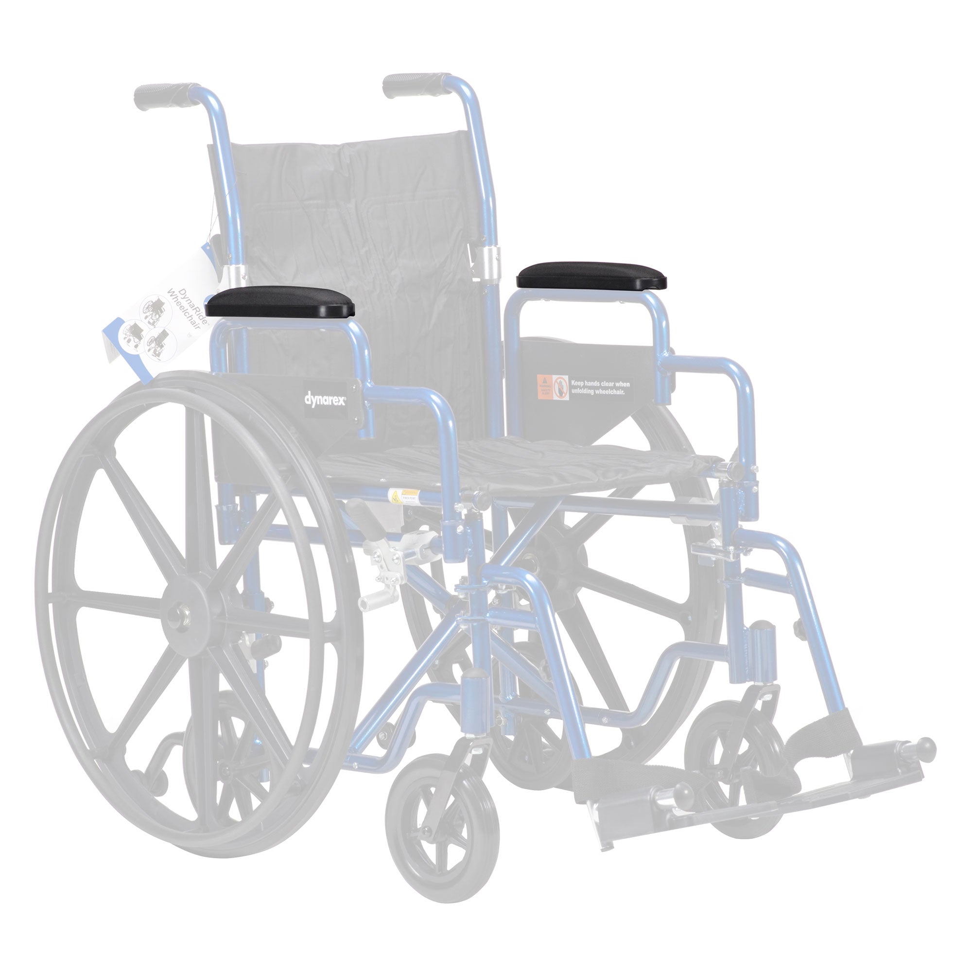 DynaRide Wheelchair Full Length Arm Pad (Pair), Black