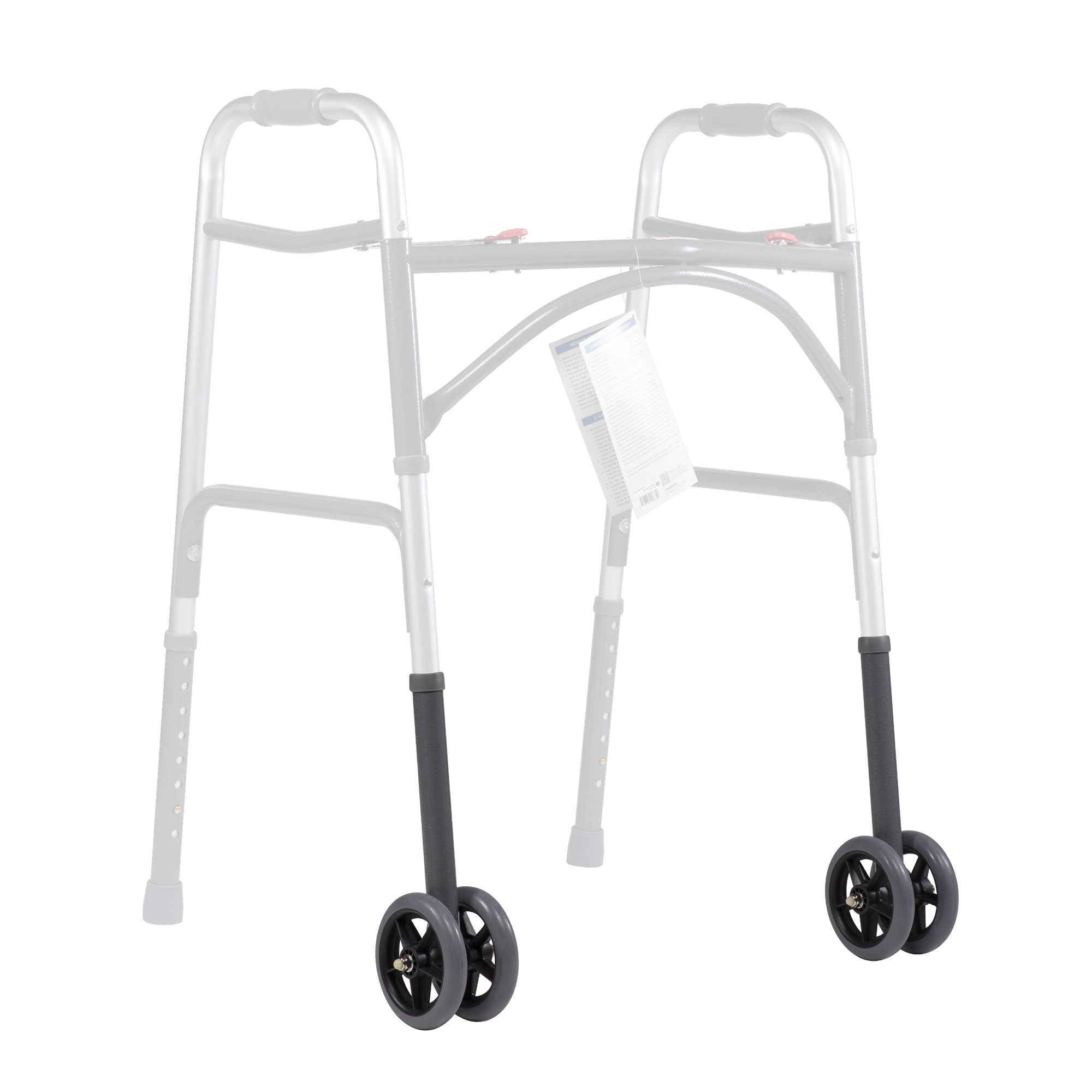 Walker Extension Leg with Dual Wheels, Grey