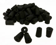 Stopper Rubber Black #0-1 hole, 1 pound per pack.