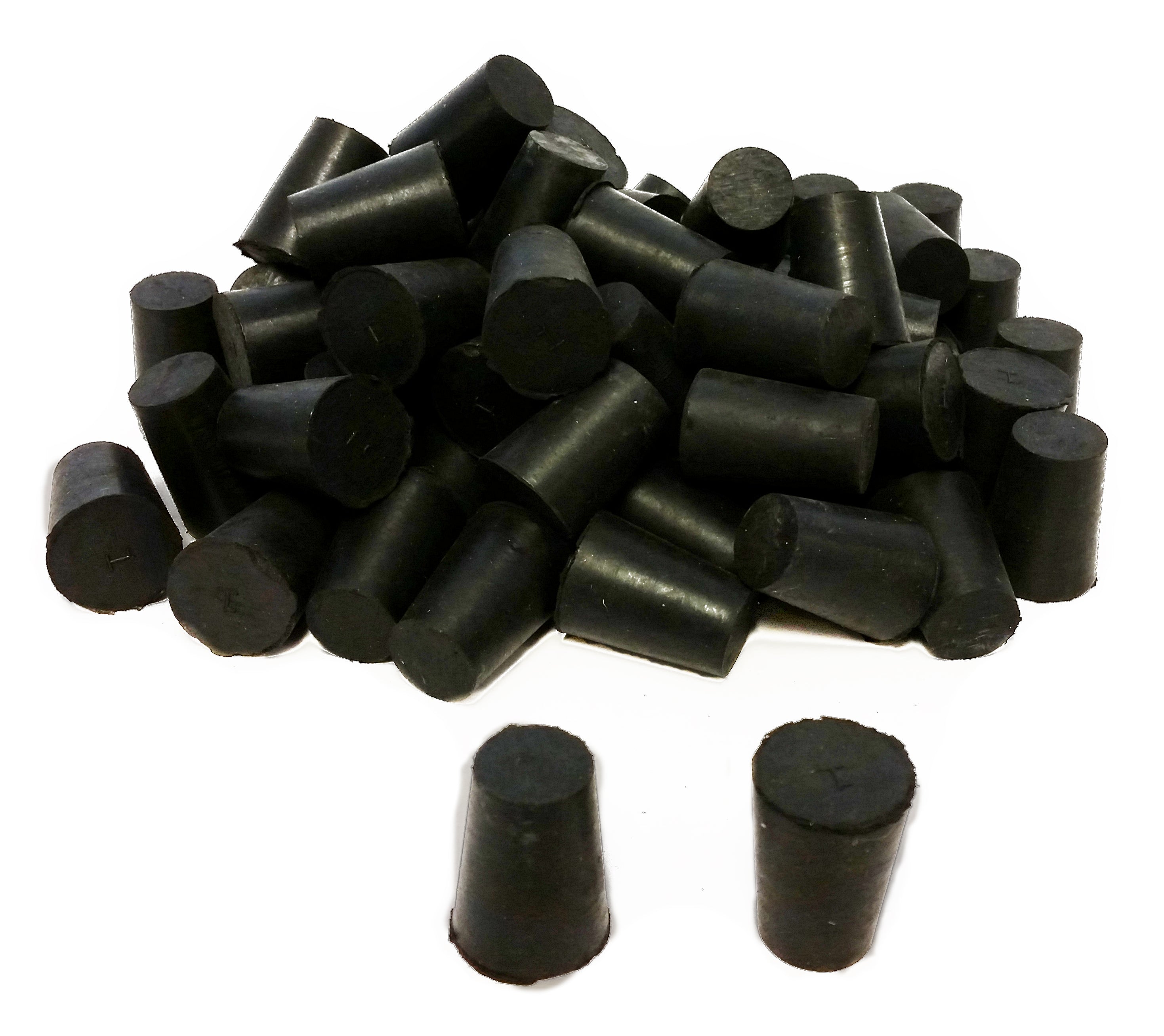 Stopper Rubber Black #1 Solid, 1 pound pack