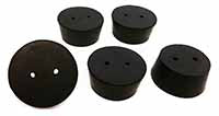 Stopper Rubber Black #11 2-Hole. Case 10 lbs.
