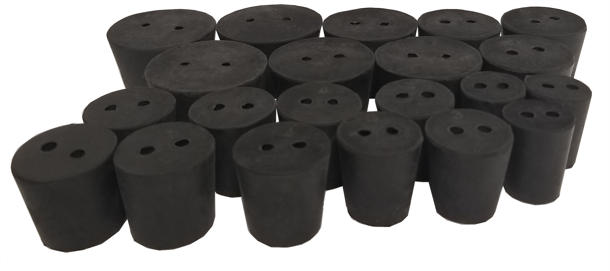 Stopper Rubber 2 Hole Assorted, 1 pound pack