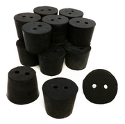 Stopper Rubber Black #6-2 Hole, 1 pound