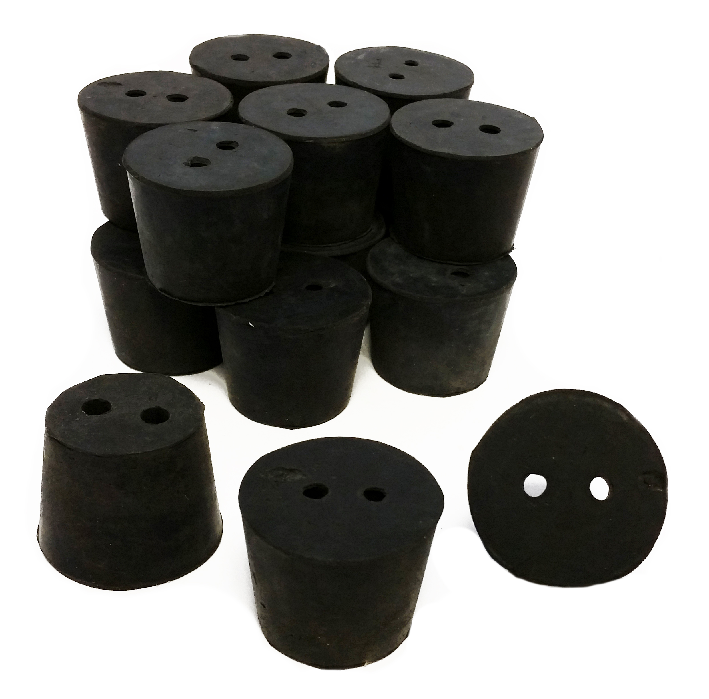 Stopper Rubber Black #6-2 Hole, 1 pound