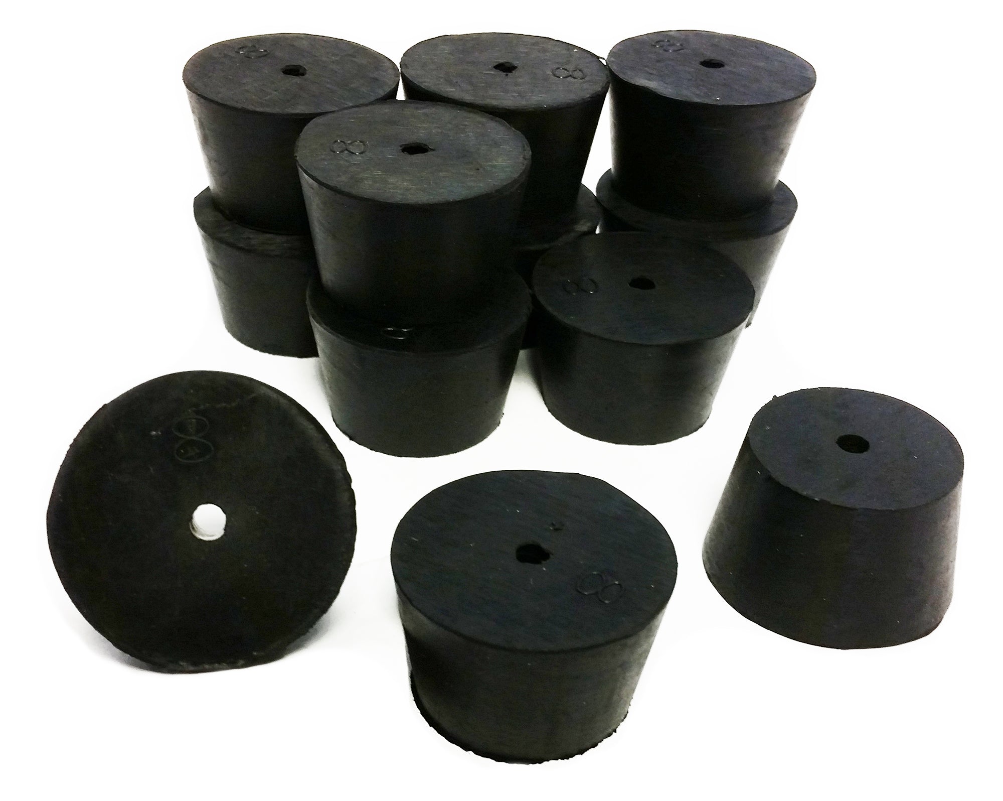 Stopper Rubber Black #8-1 Hole, 1 lb.