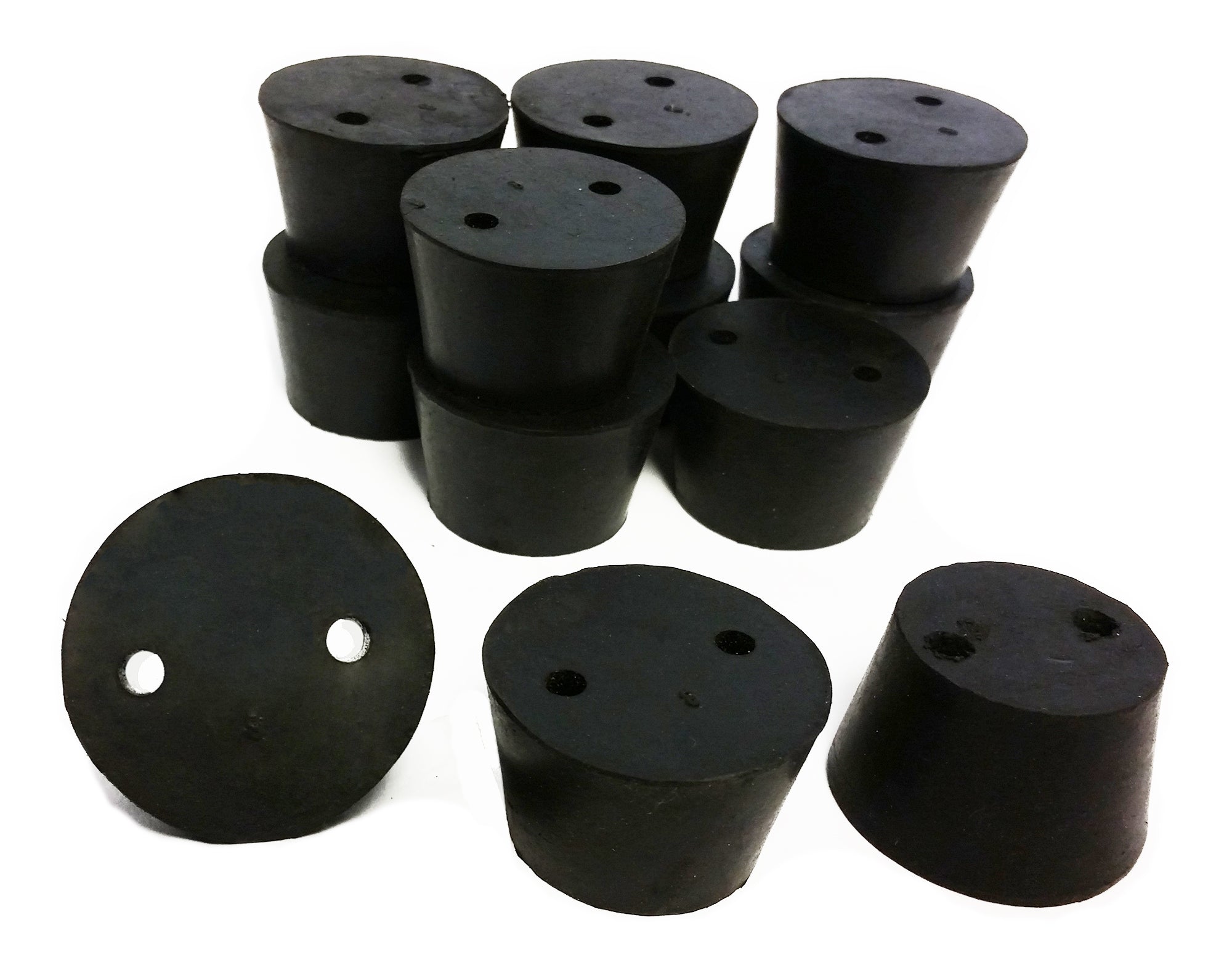 Stopper Rubber Black #8-2 Hole, 1 pound.
