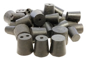 Stopper Rubber Solid, 1 Hole & 2 Hole. One pound.
