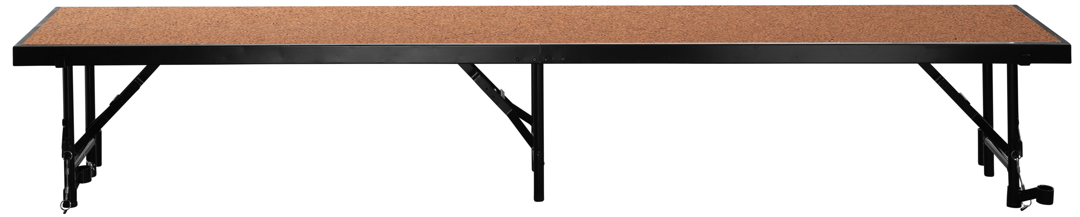 NPS® 18" x 96" x 16" Straight Standing Choral Riser, Hardboard, Surface Material: Hardboard, Frame Color: Black