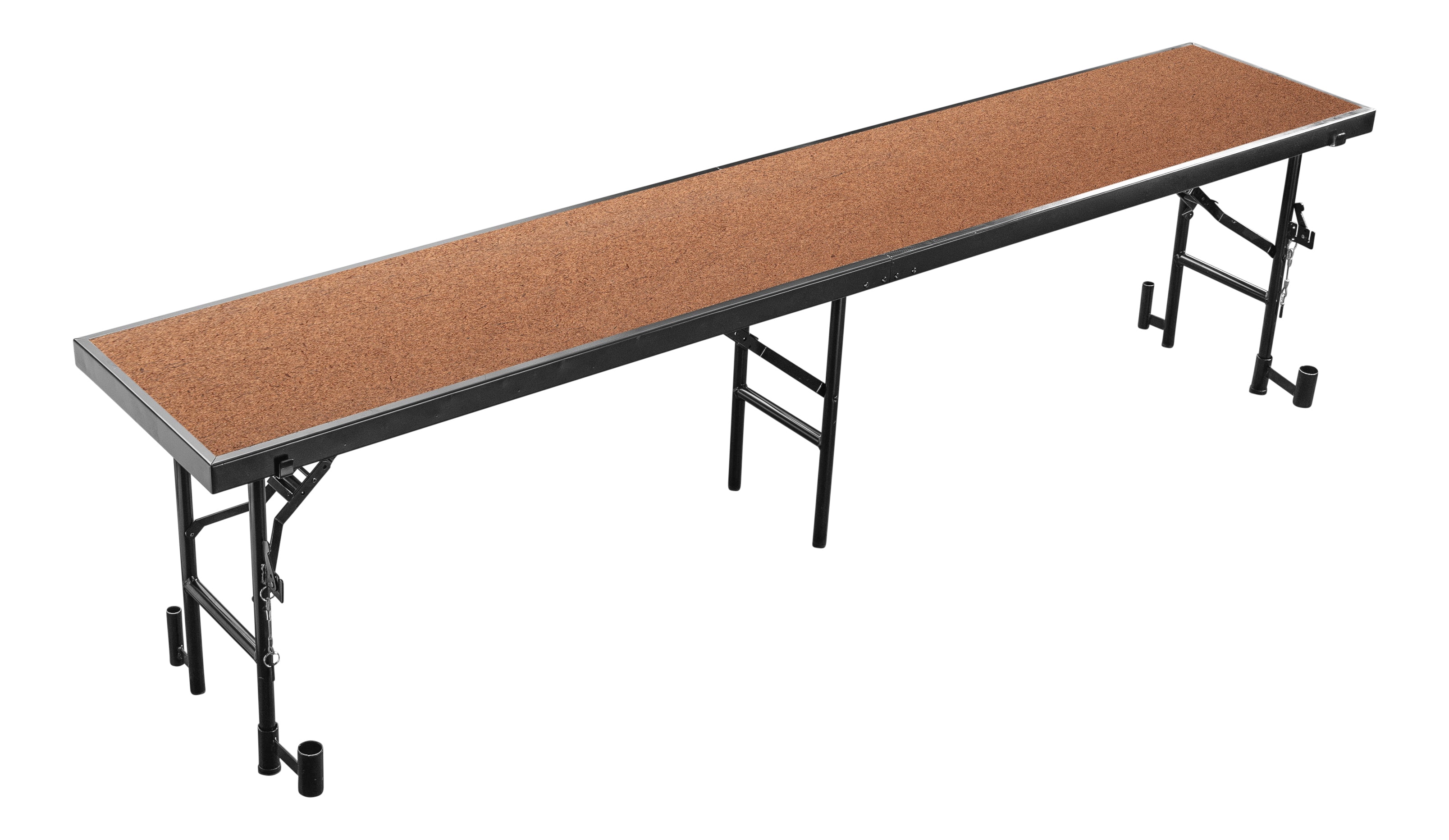 NPS® 18" x 96" x 24" Straight Standing Choral Riser, Hardboard, Surface Material: Hardboard, Frame Color: Black
