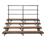 NPS® 4 Level Straight Standing Choral Riser, Hardboard (18" x 96" Platform), Surface Material: Hardboard, Frame Color: Black