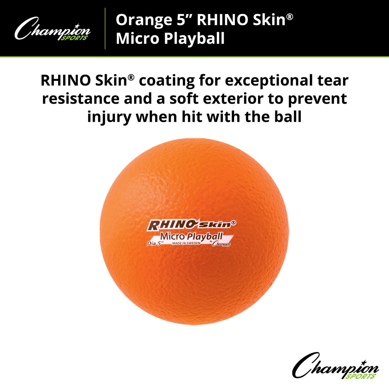 5" Rhino Skin Micro Playball Orange