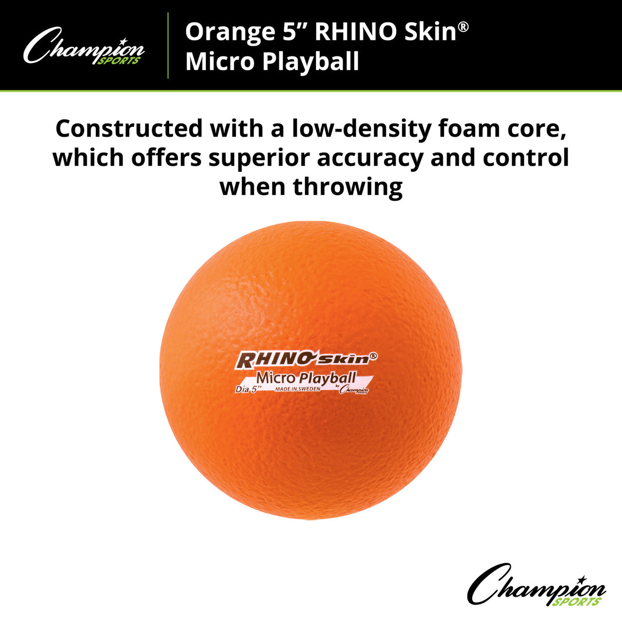 5" Rhino Skin Micro Playball Orange