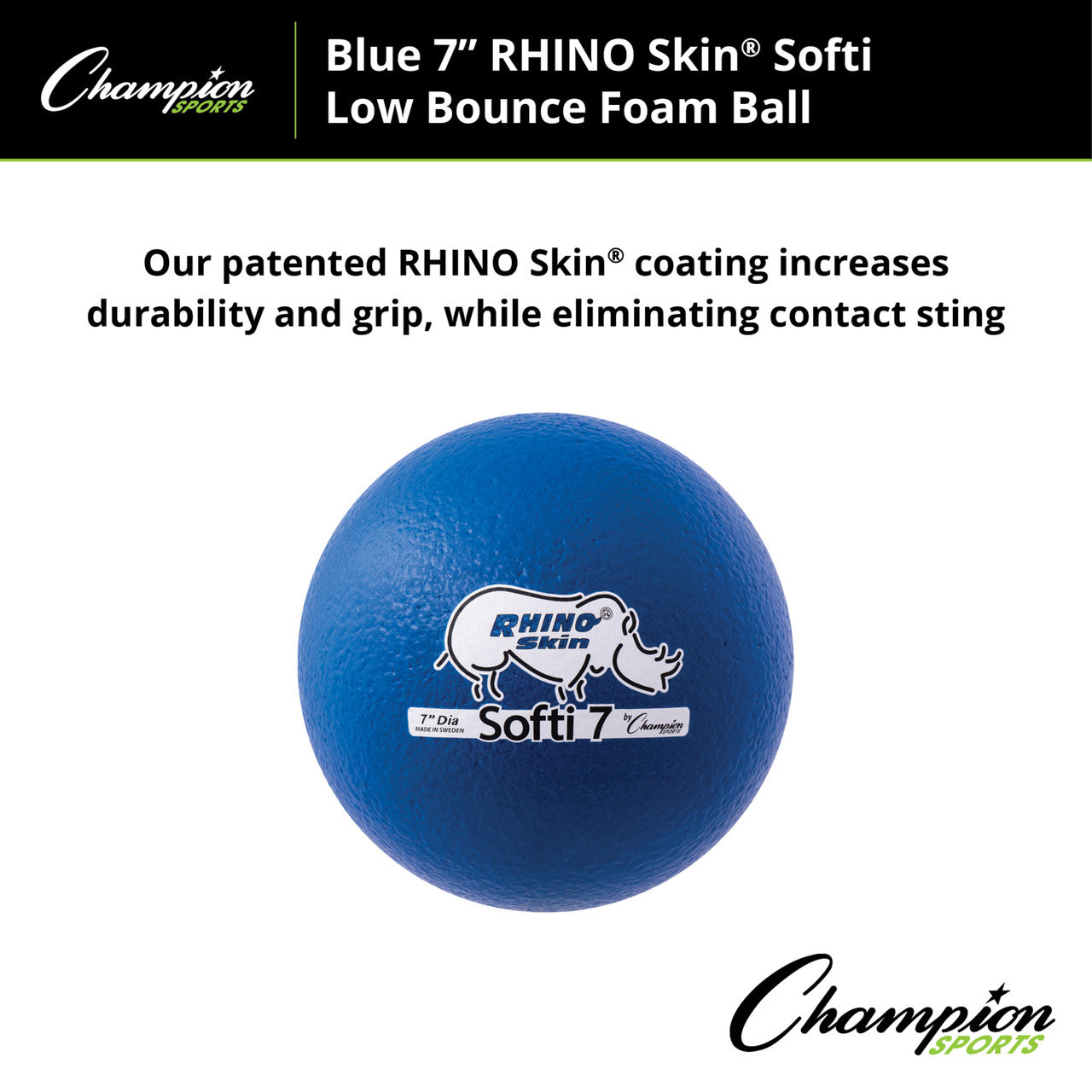 7" Rhino Skin Softi Low Bounce Foam Ball Blue