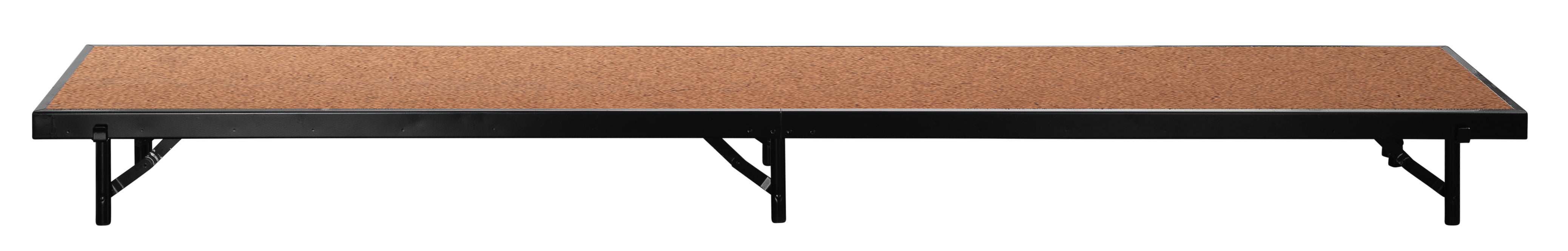 NPS® 18" x 96" x 8" Straight Standing Choral Riser, Hardboard, Surface Material: Hardboard, Frame Color: Black