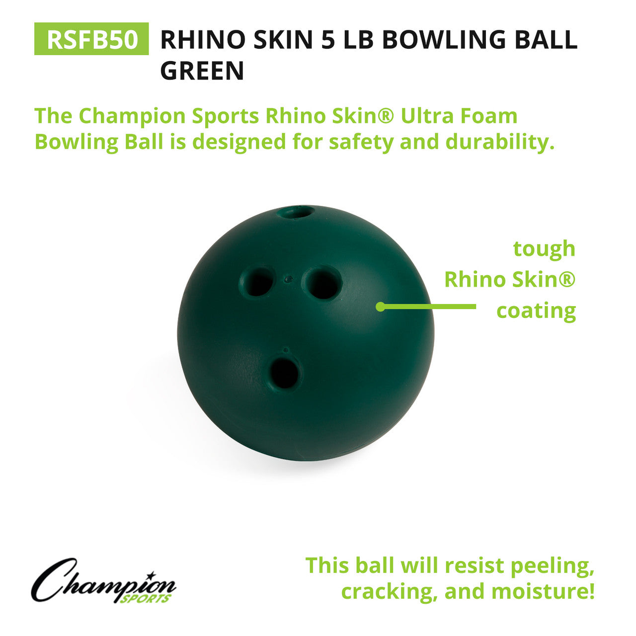 Rhino Skin 5 LB Bowling Ball Green