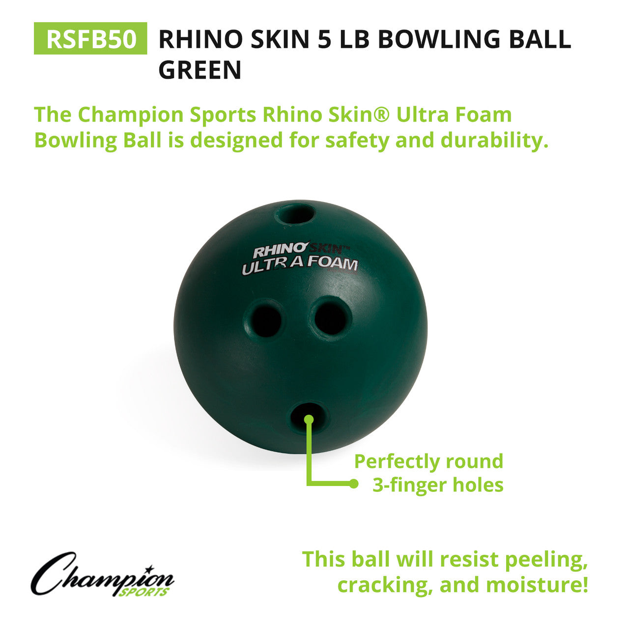 Rhino Skin 5 LB Bowling Ball Green