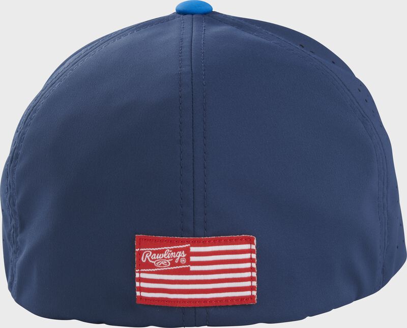 Rawlings Red Patch Hat Flex Fit - Large/Extra Large - White/Navy