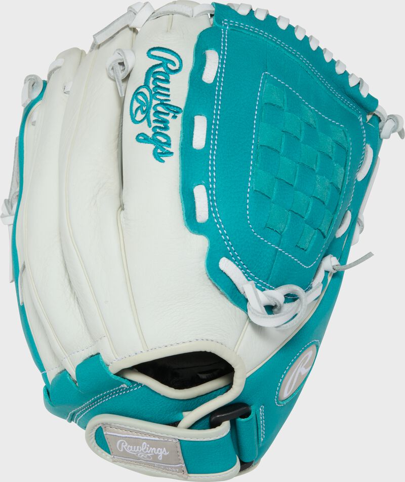 Rawlings Shut Out Series 11.5-Inch Softball Glove  - Right Hand Thrower - White/Teal