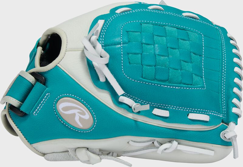 Rawlings Shut Out Series 12-Inch Softball Glove  - Right Hand Thrower - White/Teal