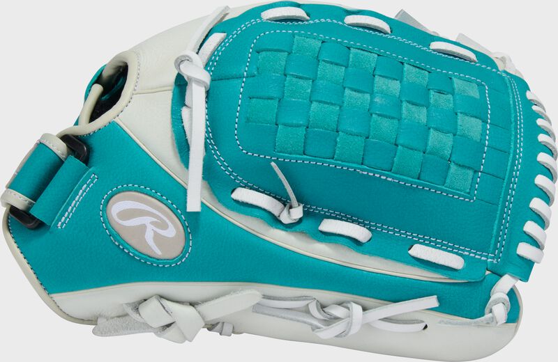 Rawlings Shut Out Series 12.5-Inch Softball Glove  - Left Hand Thrower - White/Teal