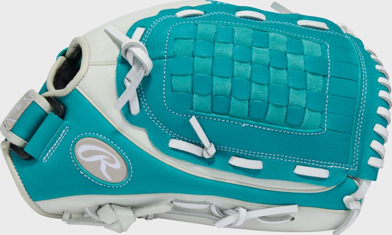 Rawlings Shut Out Series 13-Inch Softball Glove  - Right Hand Thrower - White/Teal