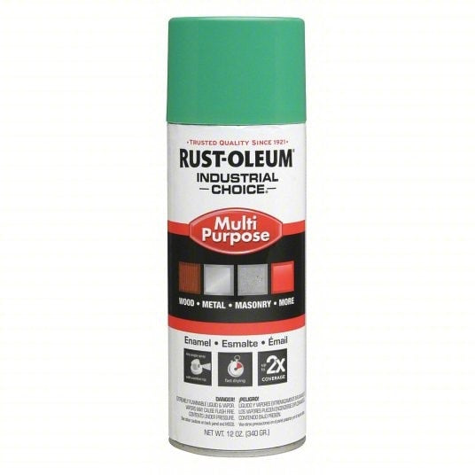 Spray Paint, 1600, Industrial, 12 oz, Aerosol, Safety Green