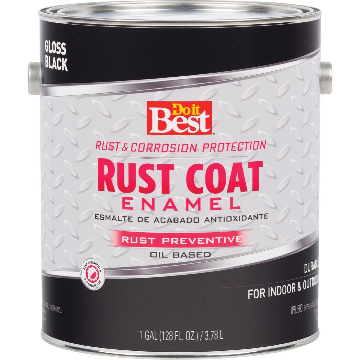 Rust Coat Oil-Based Gloss Enamel, Black, 1 Gal.
