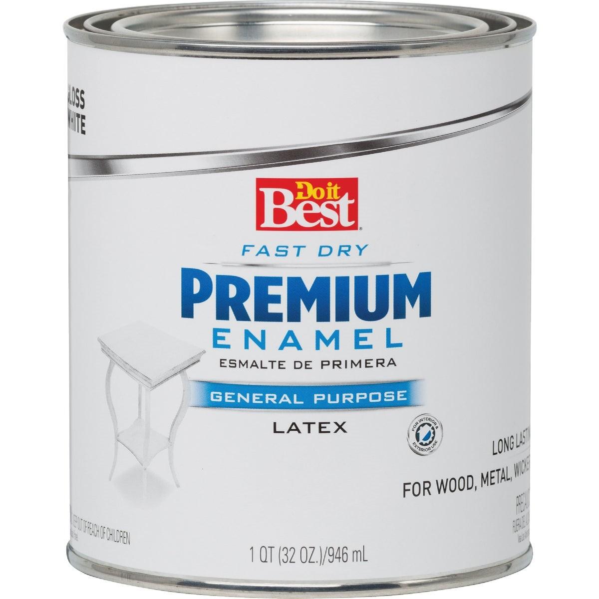 Fast Dry Acrylic Latex Gloss Premium Enamel, White, 1 Qt.
