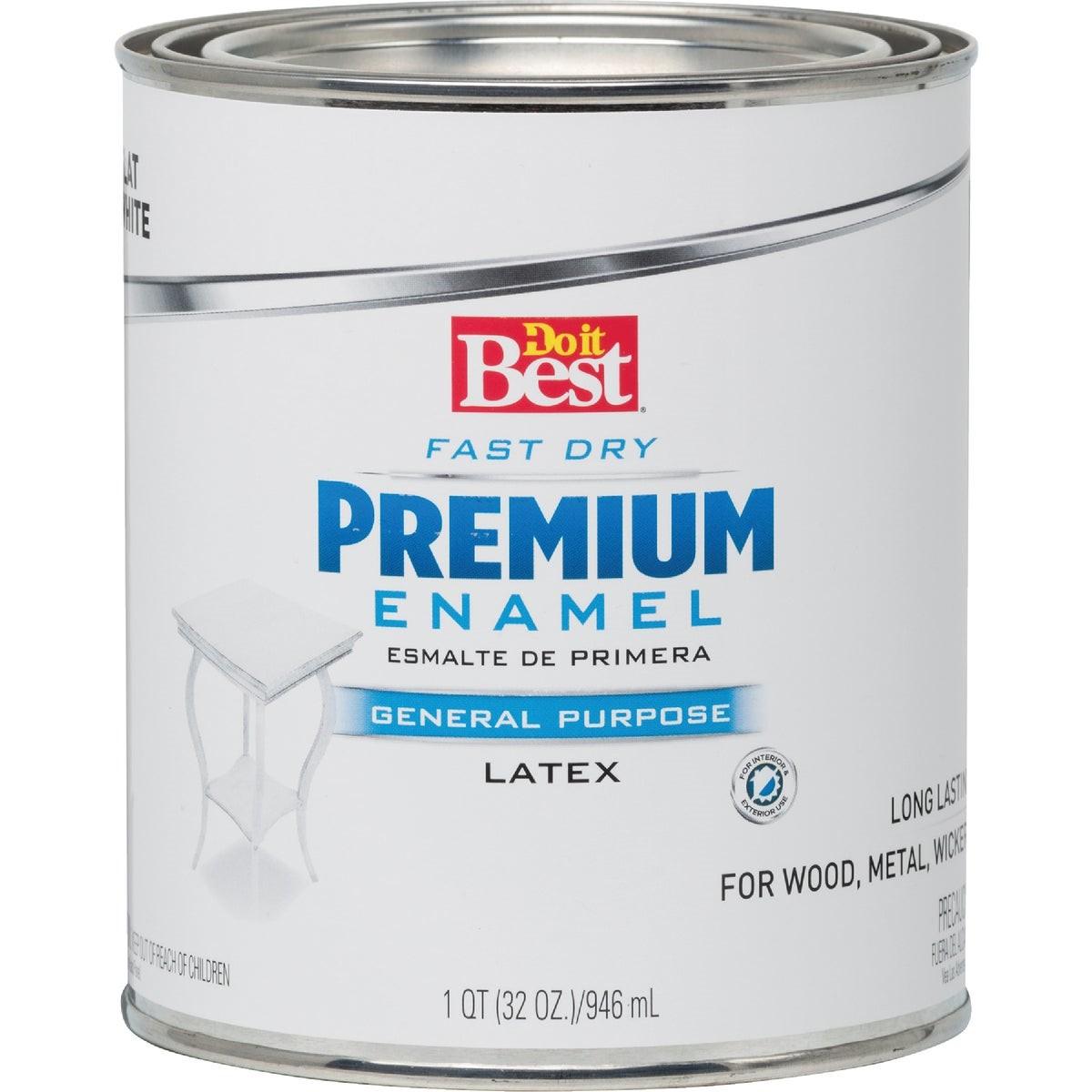 Fast Dry Acrylic Latex Flat Premium Enamel, White, 1 Qt.