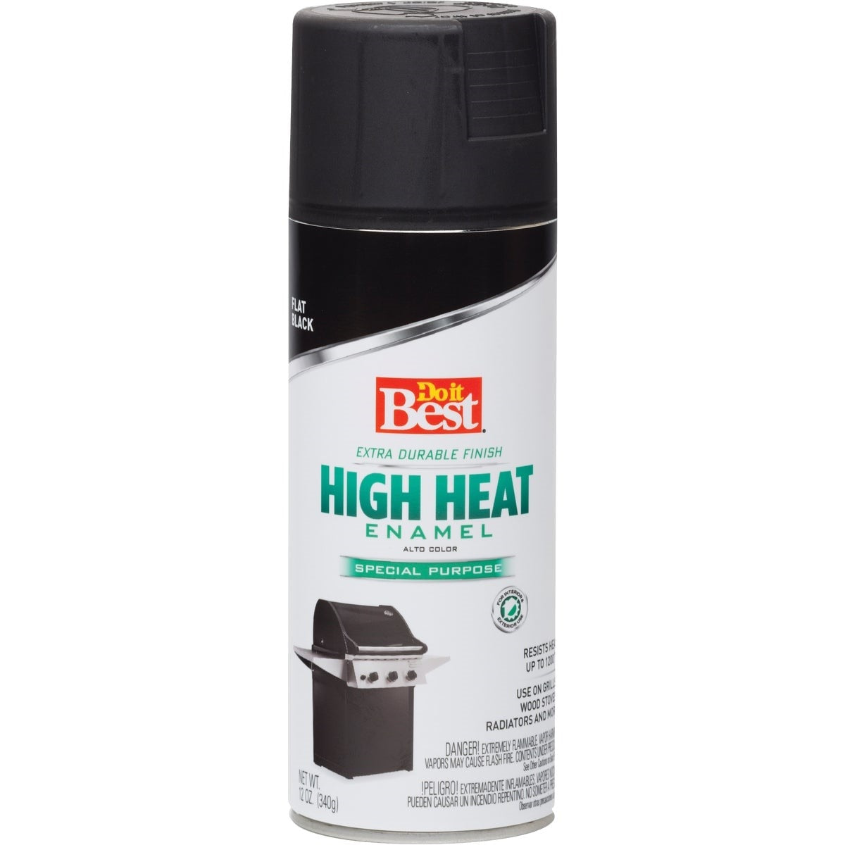 Flat Black 12 Oz. High Heat Spray Paint