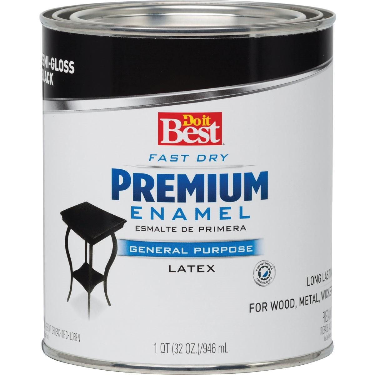 Fast Dry Acrylic Latex Semi-Gloss Premium Enamel, Black, 1 Qt.