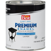 Fast Dry Acrylic Latex Semi-Gloss Premium Enamel, Black, 1 Qt.