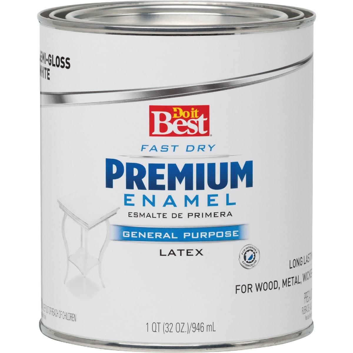 Fast Dry Acrylic Latex Semi-Gloss Premium Enamel, White, 1 Qt.