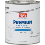Fast Dry Acrylic Latex Semi-Gloss Premium Enamel, White, 1 Qt.