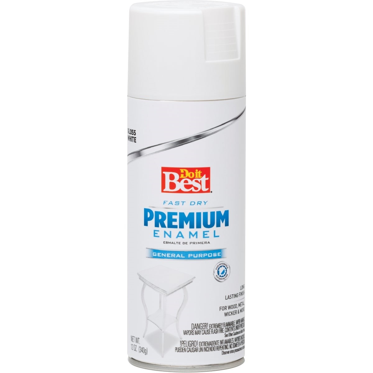 Premium Enamel 12 Oz. Gloss Spray Paint, White