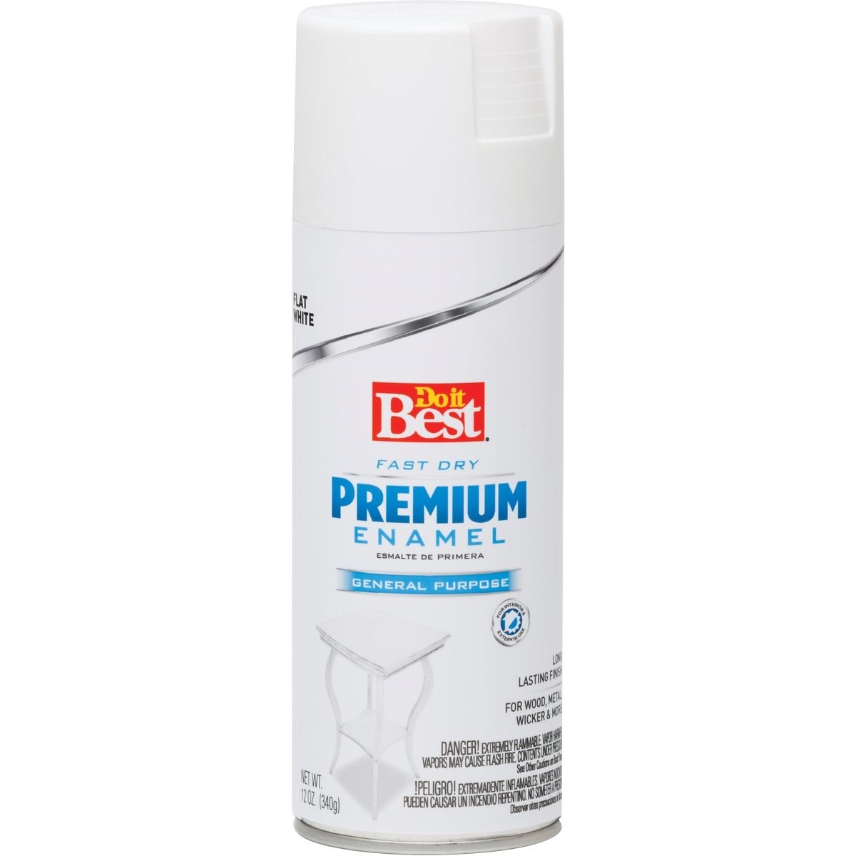 Premium Enamel 12 Oz. Flat Spray Paint, White